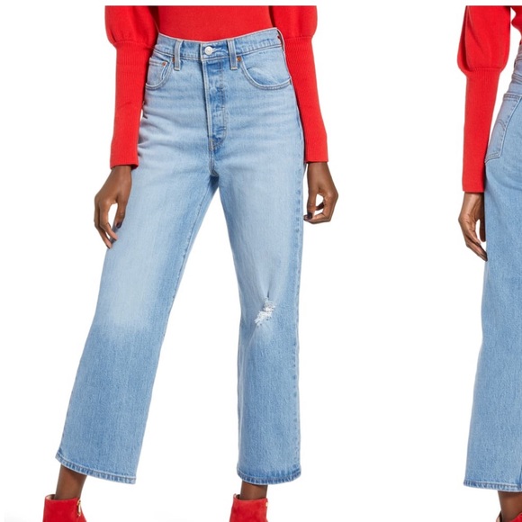 levi's ribcage high waist straight leg jeans